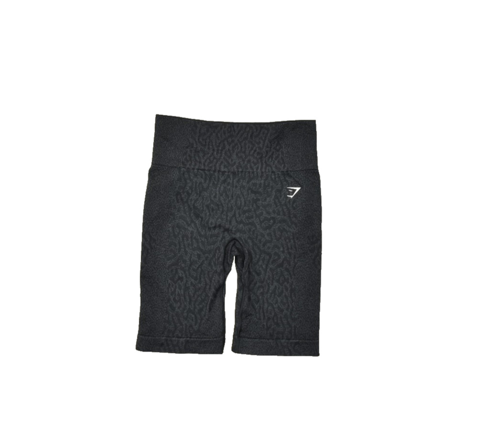 Gymshark Vital Seamless Shorts Women's S Black Cheetah Biker Athletic Poly